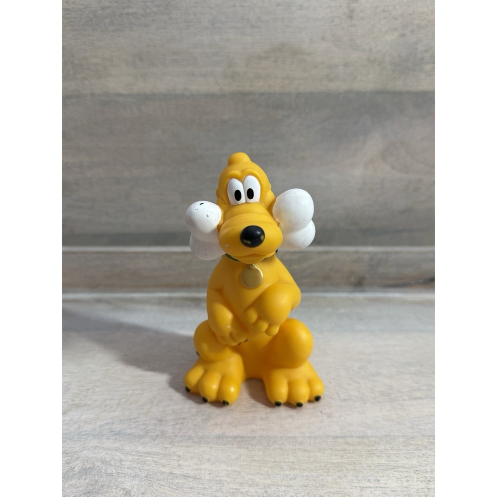 Vintage Disney Pluto Plastic Kid's Figure Bath Toy Mickey Mouse Cake Topper Dog